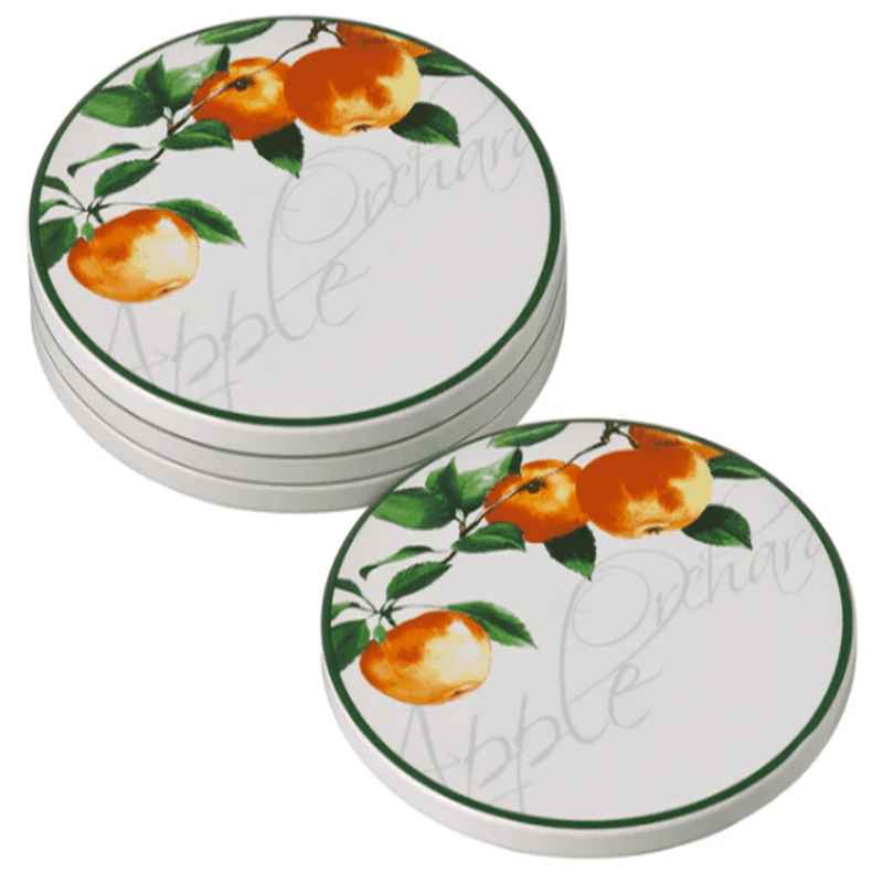 Apple Orchard Bone China Coasters - Set Of 4