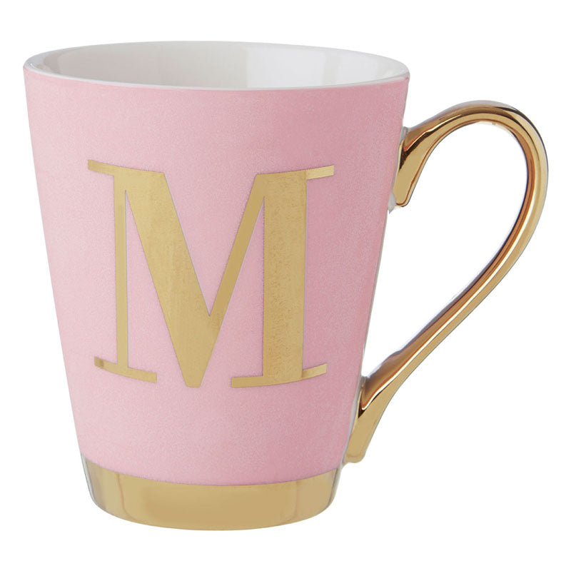 Deco M Letter Monogram Mug