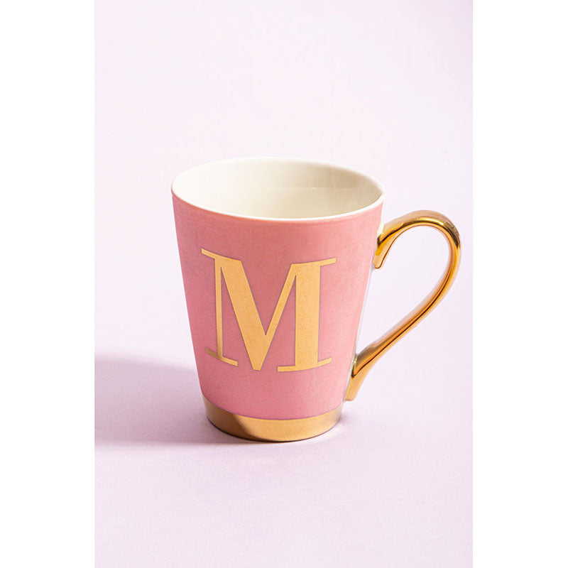 Deco M Letter Monogram Mug