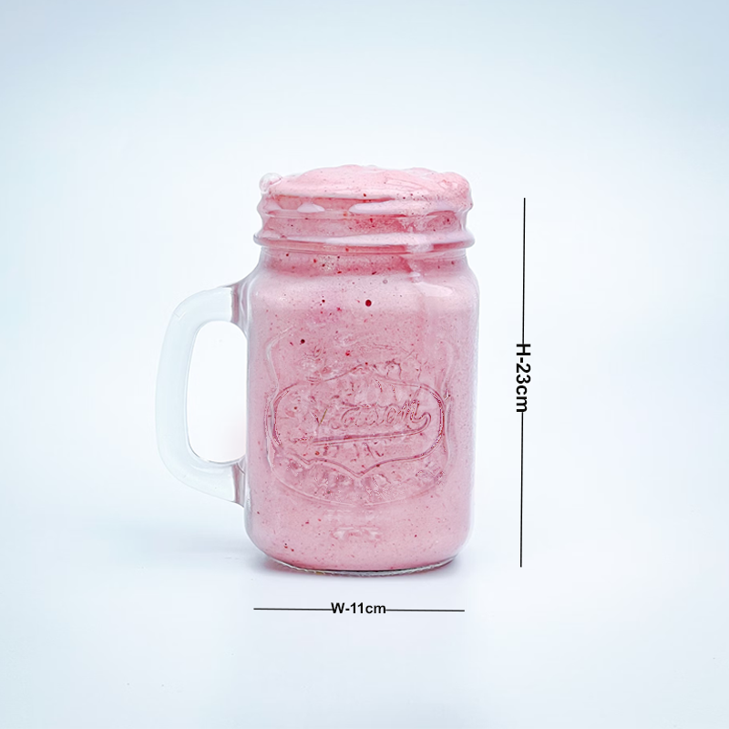 Embossed Mason Jar Mug With Kiwi Lid