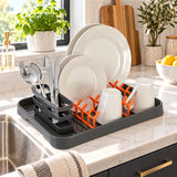 Grey And Orange Dish Drainer