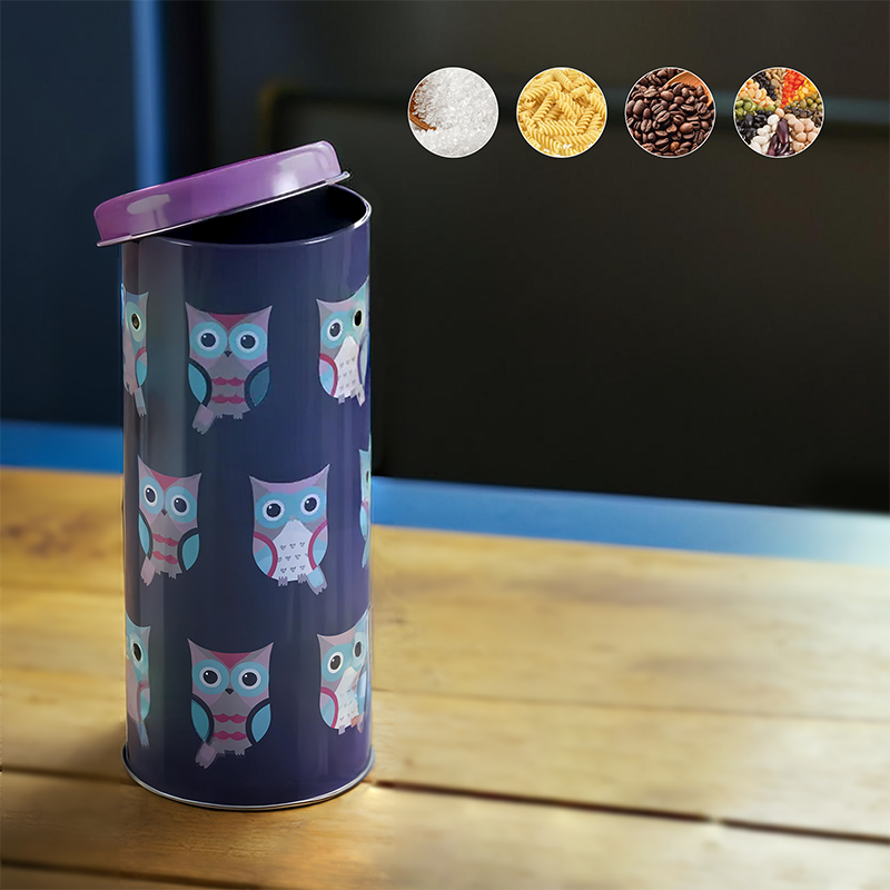 Happy Owls Round Storage Canister