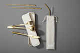 Mimo 6 Pc Gold Finish Cutlery Set with Box - Premier Home