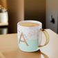 Mimo Pastel Green A Letter Monogram Mug