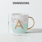 Mimo Pastel Green A Letter Monogram Mug