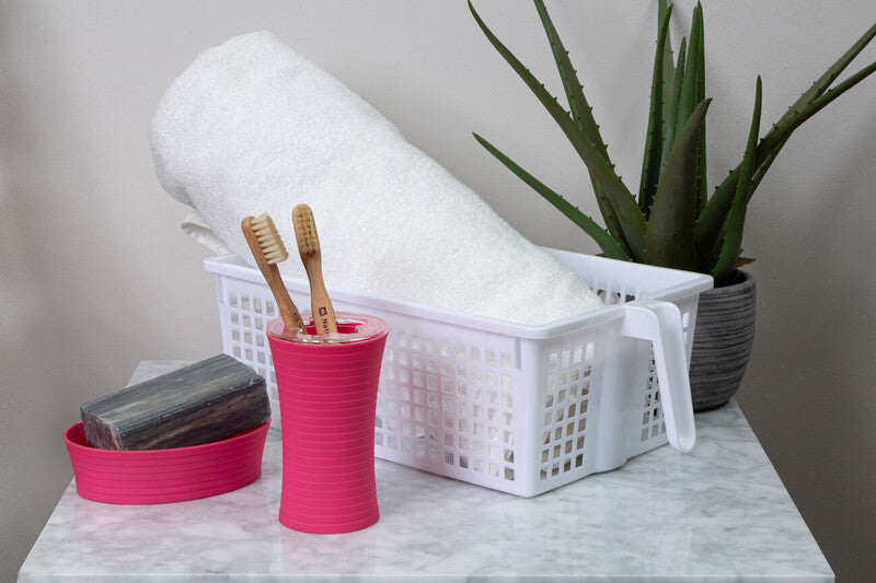 Pink Plastic Toothbrush Holder