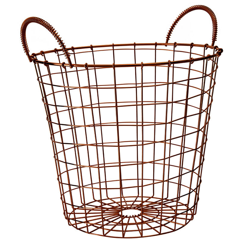 Vertex Copper Finish Round Wire Basket