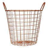 Vertex Copper Finish Round Wire Basket - Premier Home
