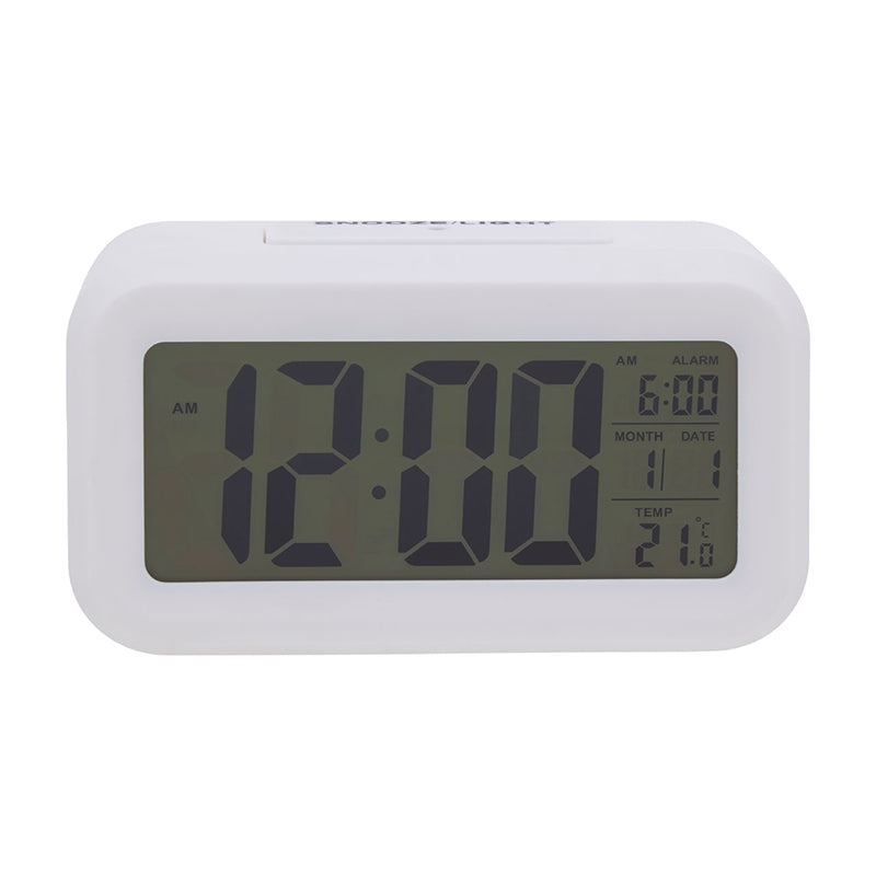 White LCD Digital Clock