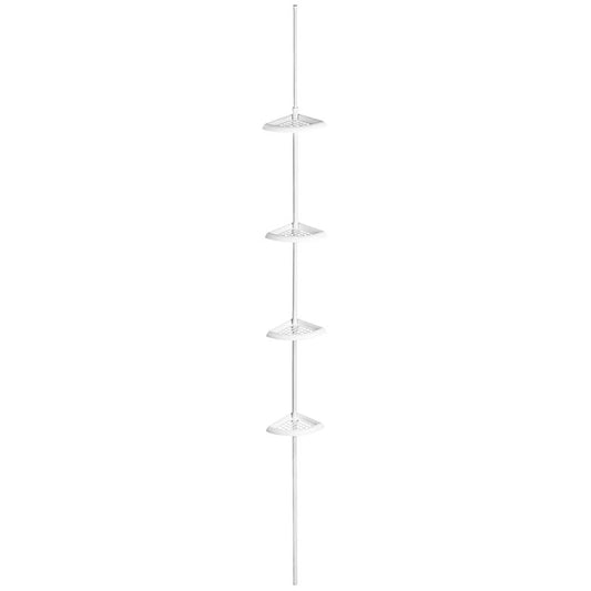 White PS 4 Tier Corner Shelf Unit