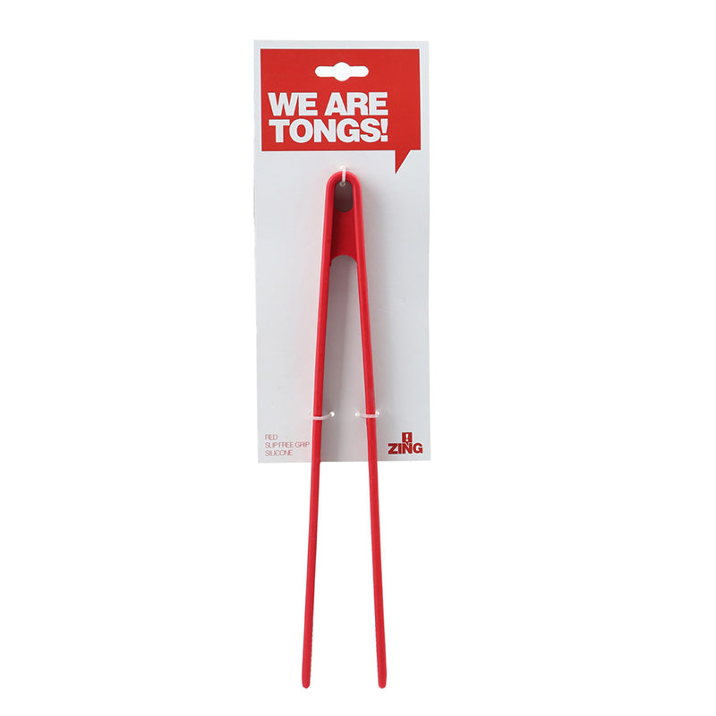 Zing Red Silicone Tongs