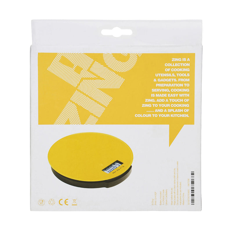 Zing Yellow Glass Kitchen Scale