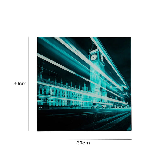 Big Ben Glass Wall Art dimensions and product measurements