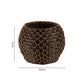 Dimensions of a round black textured indoor plant pot with labelled height and diameter