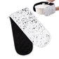 Black and white double oven gloves for kitchen cooking and handling hot cookware