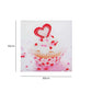 Pink cupcake glass wall art showing product dimensions of 30cm high by 30cm wide