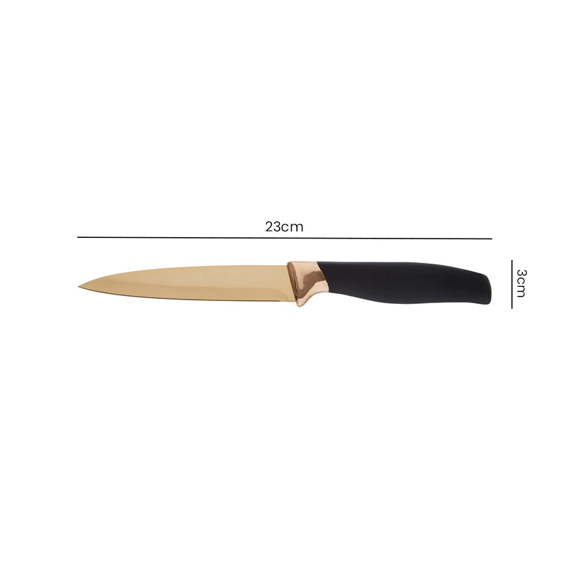 Gold Kitchen Knife with Black Handle