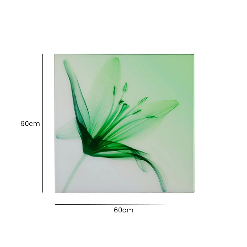 Green Floral Glass Wall Art dimensions and measurements