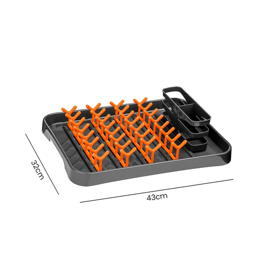 Grey And Orange Dish Drainer