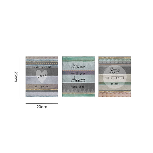 Set of 3 Motivational Wooden Wall Art dimensions and measurements
