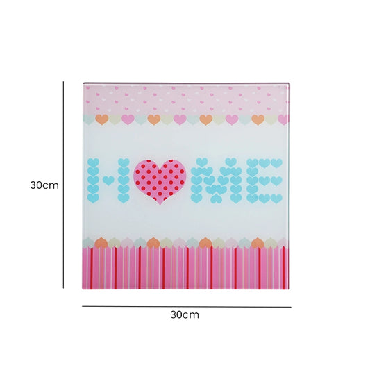 Pink Heart Glass Wall Art size and dimension guide