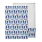 Set of 2 blue and white tea towels with a bold fish print pattern and a plain white towel on a white background