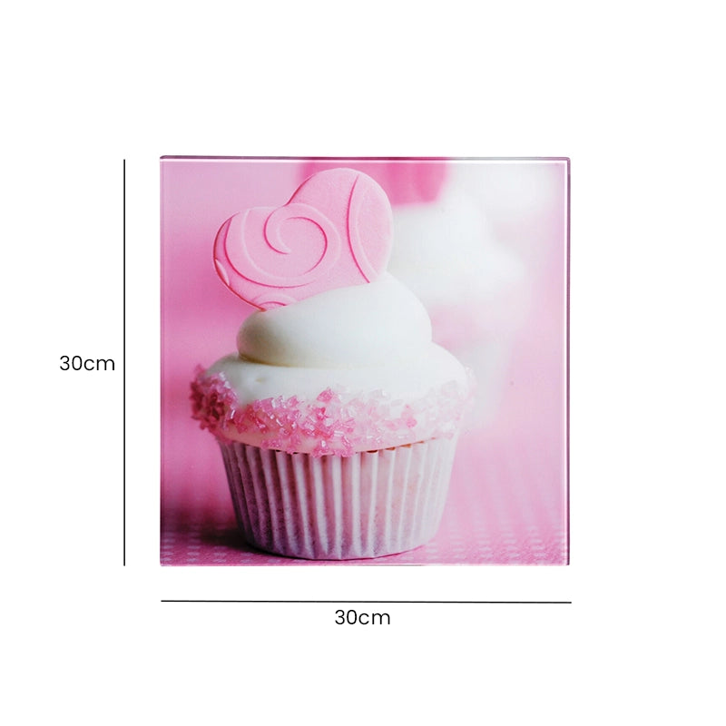 Wall Art Cupcake Glass Print dimensions and product measurements