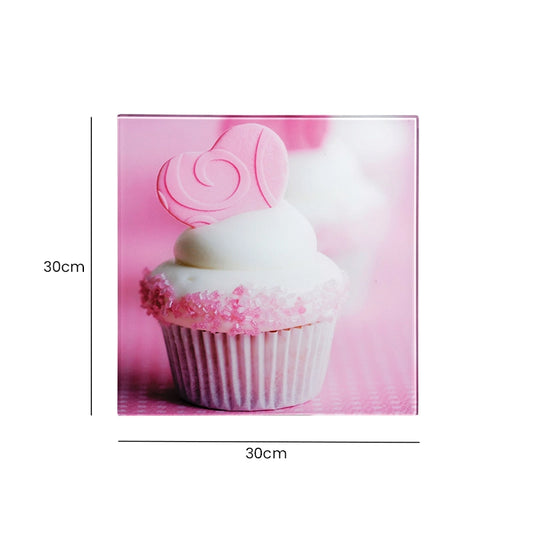 Wall Art Cupcake Glass Print dimensions and product measurements