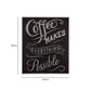 Wooden Coffee Quote Wall Plaque dimensions and measurements
