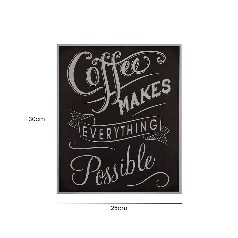 Wooden Coffee Quote Wall Plaque dimensions and measurements