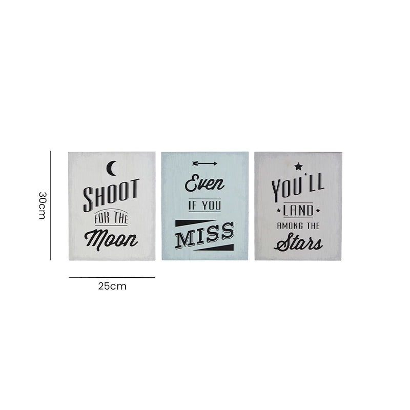 Set of 3 Wooden Quote Wall Plaques dimensions and measurements