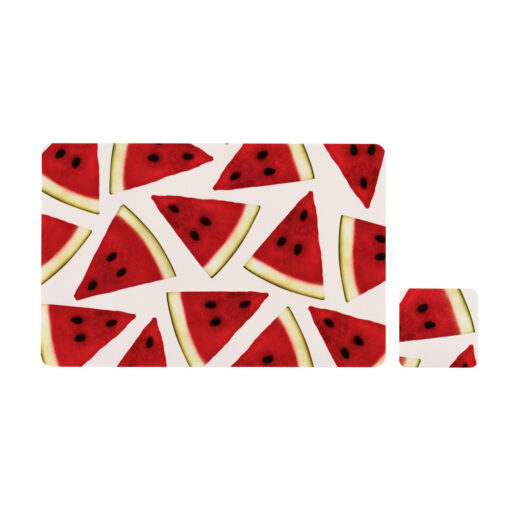 Set Of Four Watermelon Placemats And Coasters